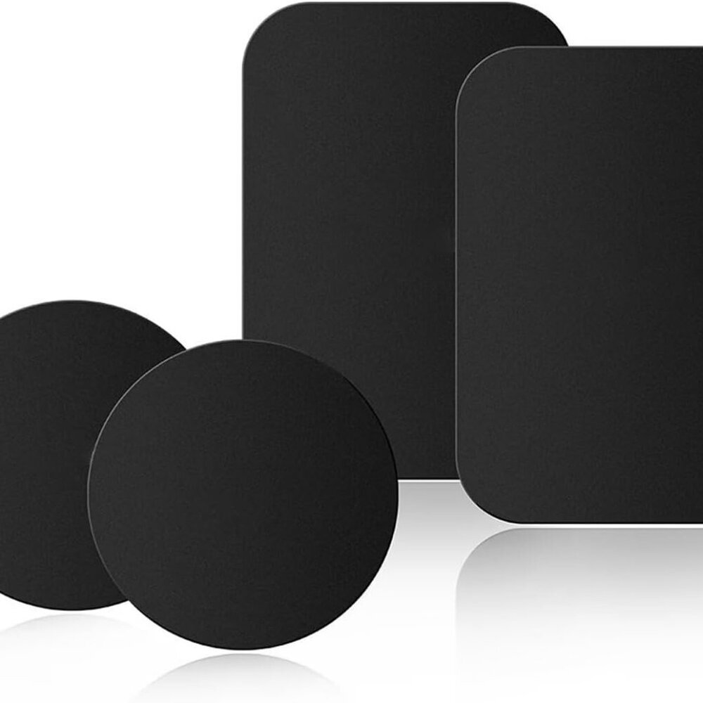 Adhesive Thin Metal PlatesCompatible with Magnetic Mounts,4 Piece Metal Plates f